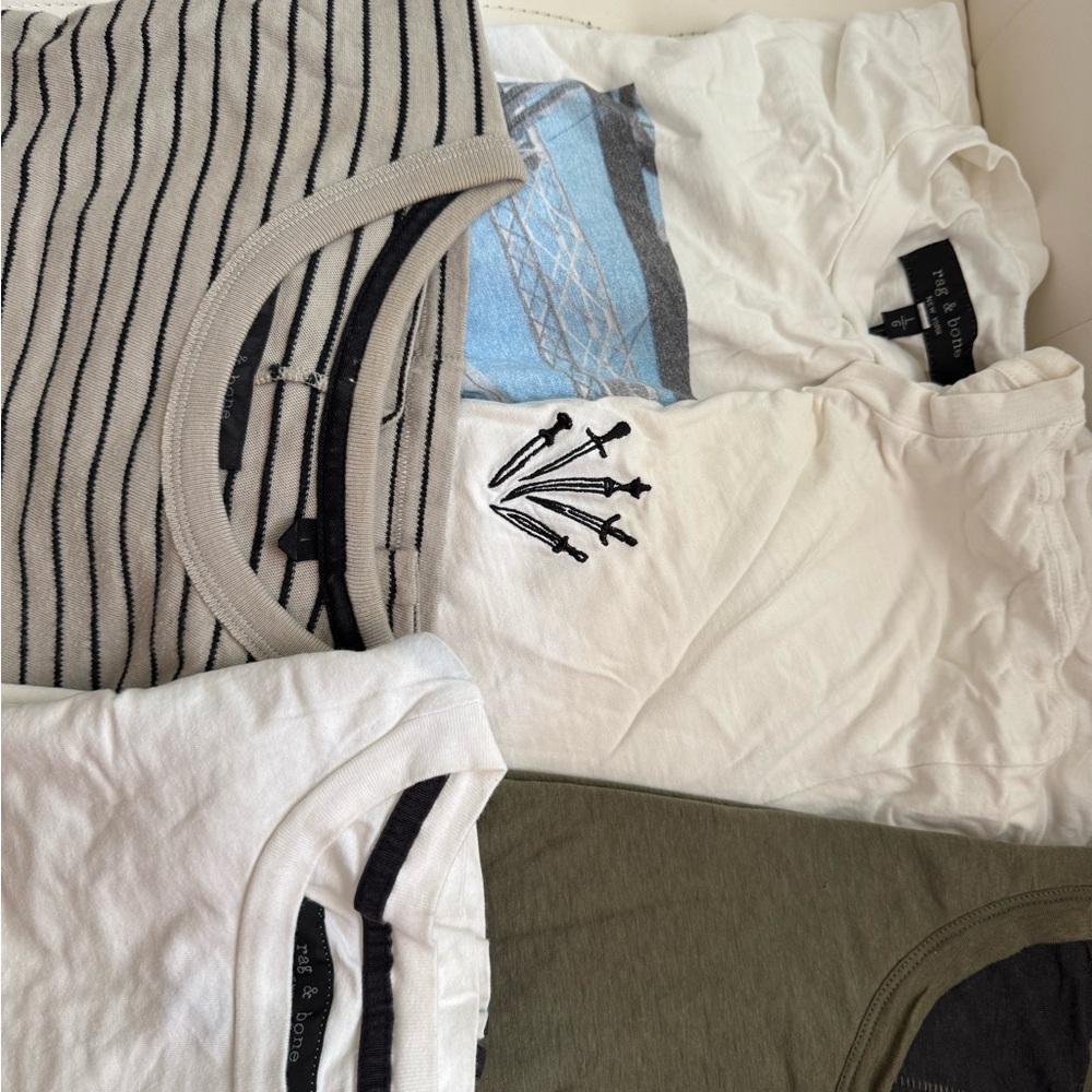 rag & bone Men's Short Sleeve Tees - White, Gray, Olive lot of 7